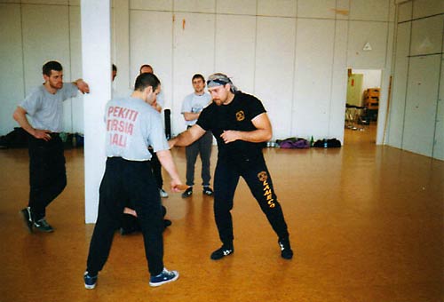 Erstes Seminar mit Guro Dave Gould in Deutschland, Feb97 (Demopartner Patrick Schlichting)